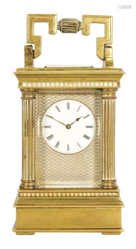 A LATE 19TH CENTURY FRENCH MINIATURE CARRIAGE CLOCK