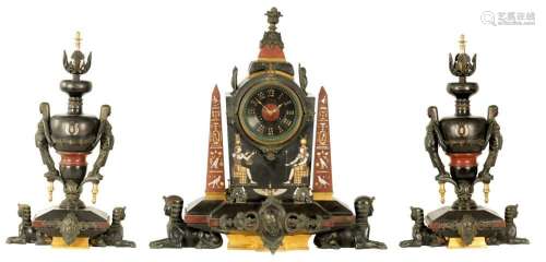 AN IMPRESSIVE LATE 19TH CENTURY FRENCH EGYPTIAN REVIVAL CLOC...