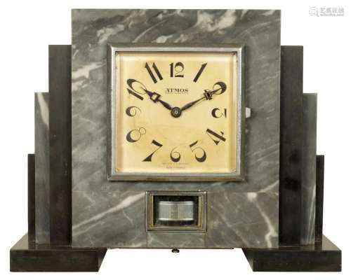 J.L. REUTTER. AN EARLY FRENCH MARBLE ATMOS CLOCK, CIRCA 1930