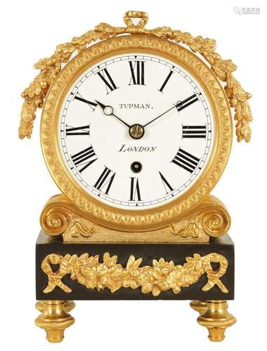 TUPMAN, LONDON. AN ENGLISH REGENCY MARBLE AND ORMOLU FUSEE M...