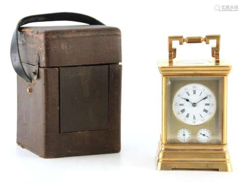 A LARGE AND UNUSUAL 19TH CENTURY FRENCH CARRIAGE CLOCK WITH ...