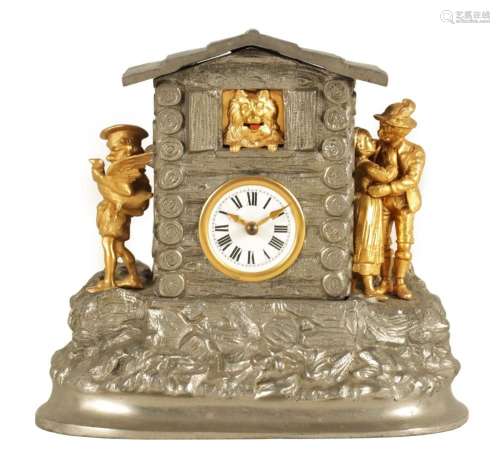 A LATE 19TH CENTURY FRENCH AUTOMATION MANTEL CLOCK