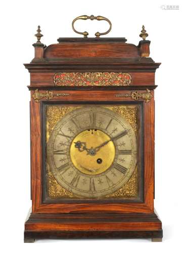 A LATE 17TH CENTURY FIGURED WALNUT ITALIAN NIGHT CLOCK