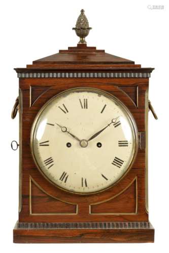 F. LAWLEY, BATH. A REGENCY ROSEWOOD CHAMFER TOP DOUBLE FUSEE...