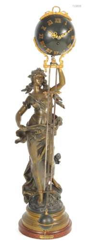 A LARGE LATE 19TH CENTURY FRENCH FIGURAL MYSTERY CLOCK