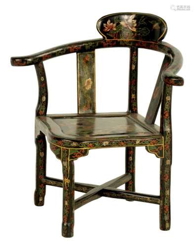 A 19TH CENTURY HAND PAINTED CORNER CHILDS ARMCHAIR BY BIGGS ...