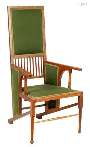 A LATE 19TH CENTURY ELM LIBERTY STYLE ARM CHAIR