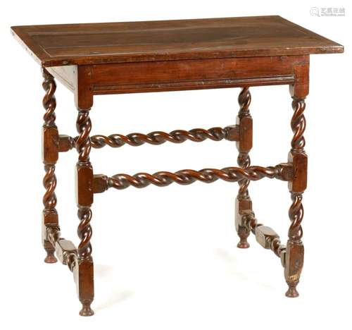 A CHARLES II WALNUT SIDE TABLE