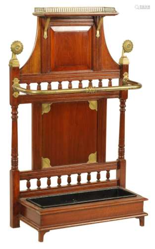 A LATE 19TH CENTURY  SHOOLBRED  MAHOGANY AND BRASS MOUNTED S...