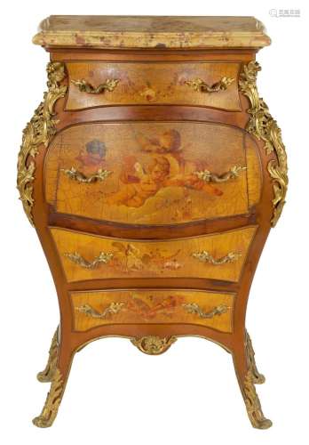 A 19TH CENTURY FRENCH LOUIS XVI STYLE VERNIS MARTIN ORMOLU M...