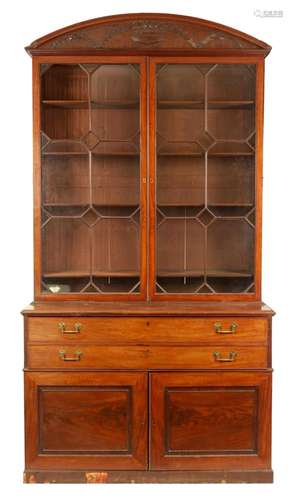 A GOOD MID 18TH CENTURY COUNTRY HOUSE MAHOGANY SECRETAIRE BO...