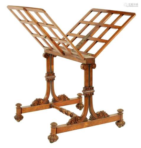 A LATE REGENCY ROSEWOOD FOLIO STAND IN THE MANNER OF GILLOWS