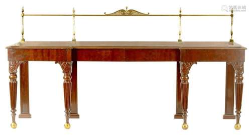 AN IMPOSING LATE REGENCY MAHOGANY INVERTED BREAKFRONT SERVIN...