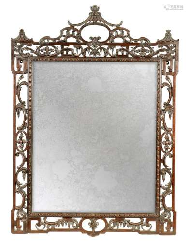 A FINE 18TH CENTURY STYLE CARVED MAHOGANY HANGING MIRROR IN ...