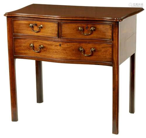 A FINE GEORGE III SERPENTINE SIDE TABLE