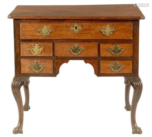 AN 18TH CENTURY RED WALNUT LOWBOY POSSIBLY AMERICAN