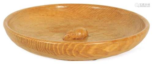 A ROBERT  MOUSEMAN  THOMPSON OAK FRUIT BOWL