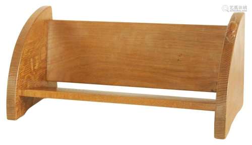 A ROBERT  MOUSEMAN  THOMPSON OAK BOOK TROUGH