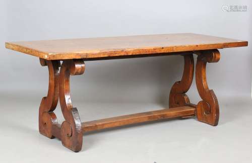 An 18th/19th century Continental walnut refectory table