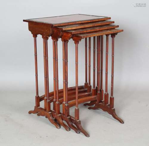 An Edwardian mahogany quartetto nest of occasional tables