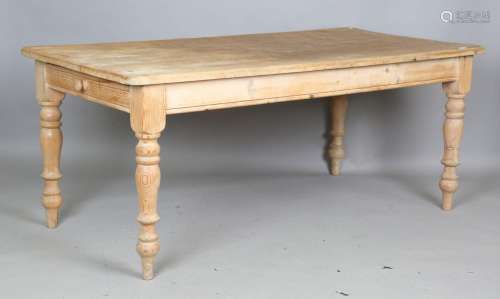 A modern Victorian style pine rectangular kitchen table