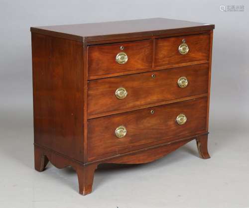 A late George III mahogany chest of drawers with polished br...