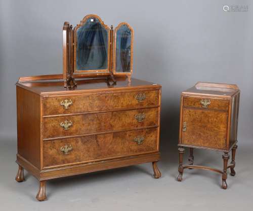 A George V walnut chest of drawers