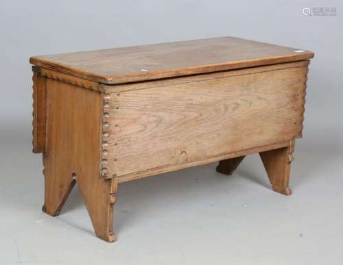 A 20th century oak six-plank coffer