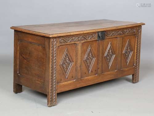 An 18th century oak coffer