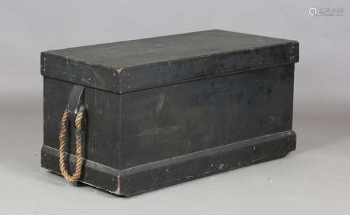 A late 19th/early 20th century black painted teak seaman's c...