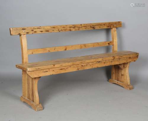 A 20th century pine bench