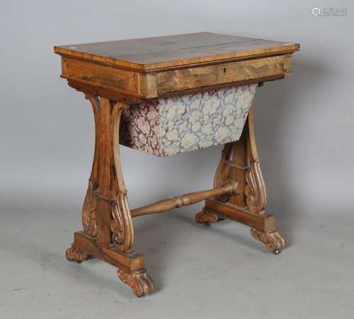 An early Victorian rosewood work table