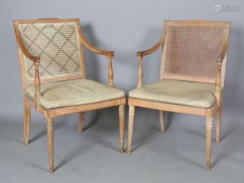 A pair of early 20th century Regency style limed beech showf...