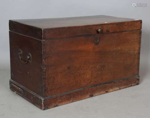 A George III camphor trunk with applied gilt brass handles