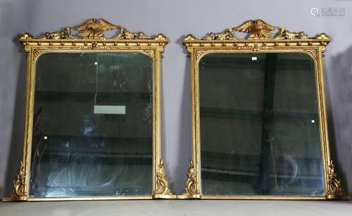 A pair of Regency giltwood and gesso pier mirrors