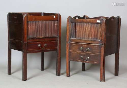 Two George III mahogany night cupboards