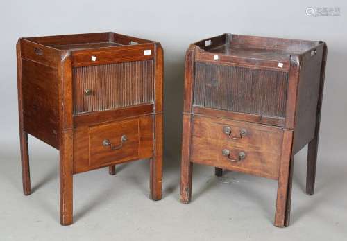 Two George III mahogany night cupboards