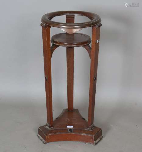 A 19th century mahogany jug and bowl stand