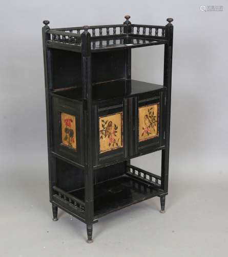 A late Victorian Aesthetic Movement ebonized side cabinet, i...