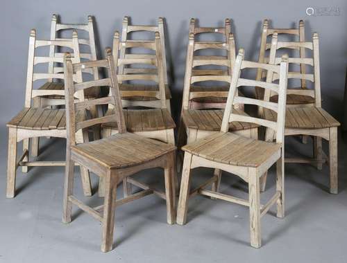 A set of ten early 20th century Arts and Crafts style oak fr...