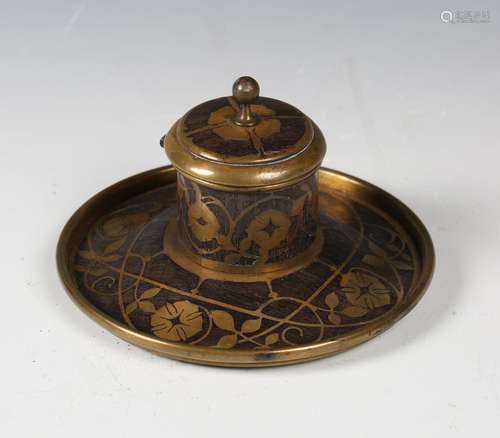 A late 19th/early 20th century Arts and Crafts brass inlaid ...