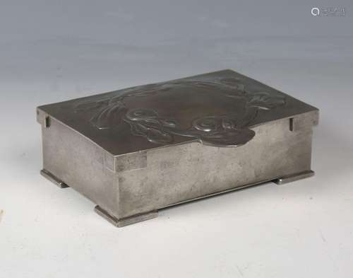 An early 20th century Danish Art Nouveau style pewter box by...