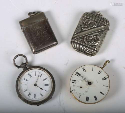 A mixed group of collectors' items, including a silver vesta...