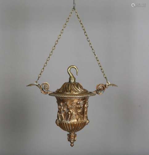 A 19th century Neoclassical Revival cast gilt bronze hanging...