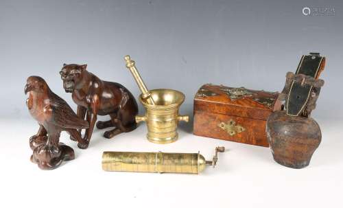A group of collectors' items, including a late 19th century ...