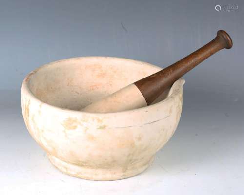 A late 19th/early 20th century stoneware chemist's pestle an...