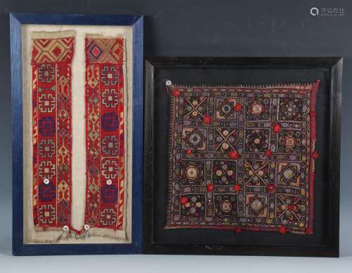 A group of Eastern textiles, including a fine Indian Kutch e...
