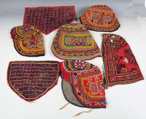 A group of three Indian Kutch embroidered bodices, one with ...