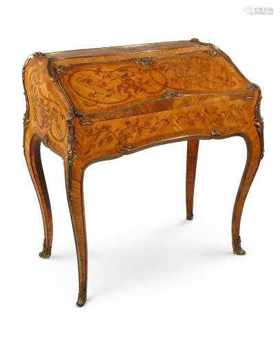 Y A FRENCH TULIPWOOD, MARQUETRY AND GILT METAL MOUNTED WRITI...