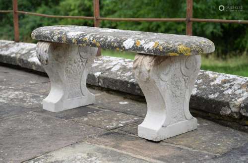 A PORTLAND STONE BENCH, 19TH CENTURY AND LATER